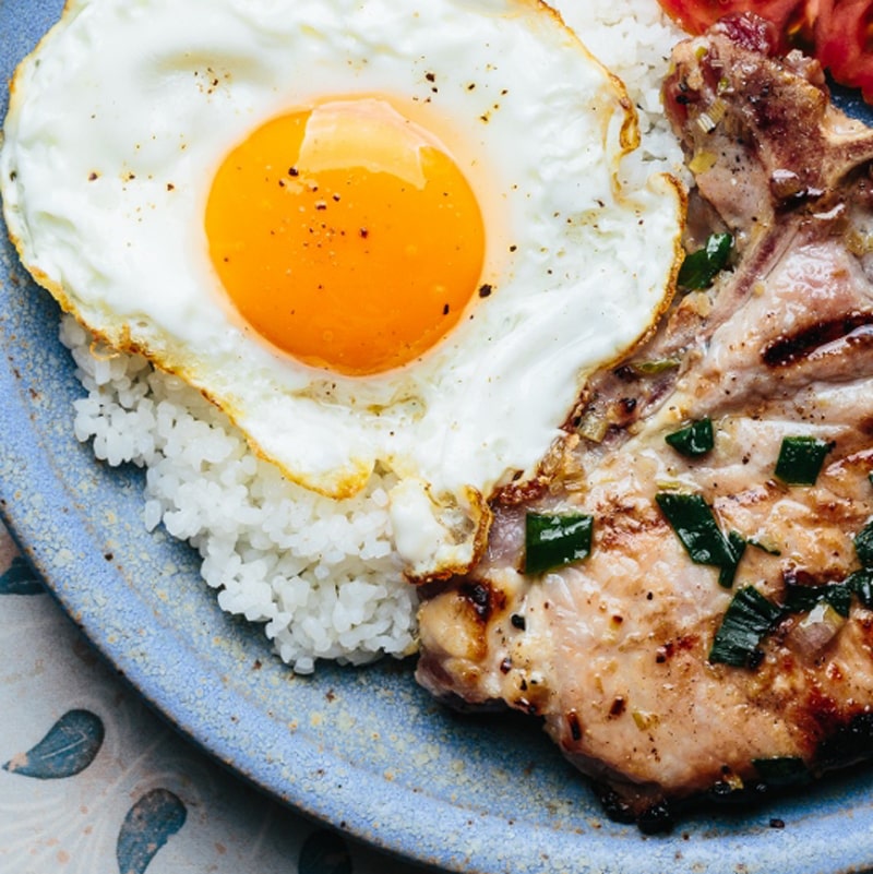 C16. Char-grilled Pork Chop & Egg